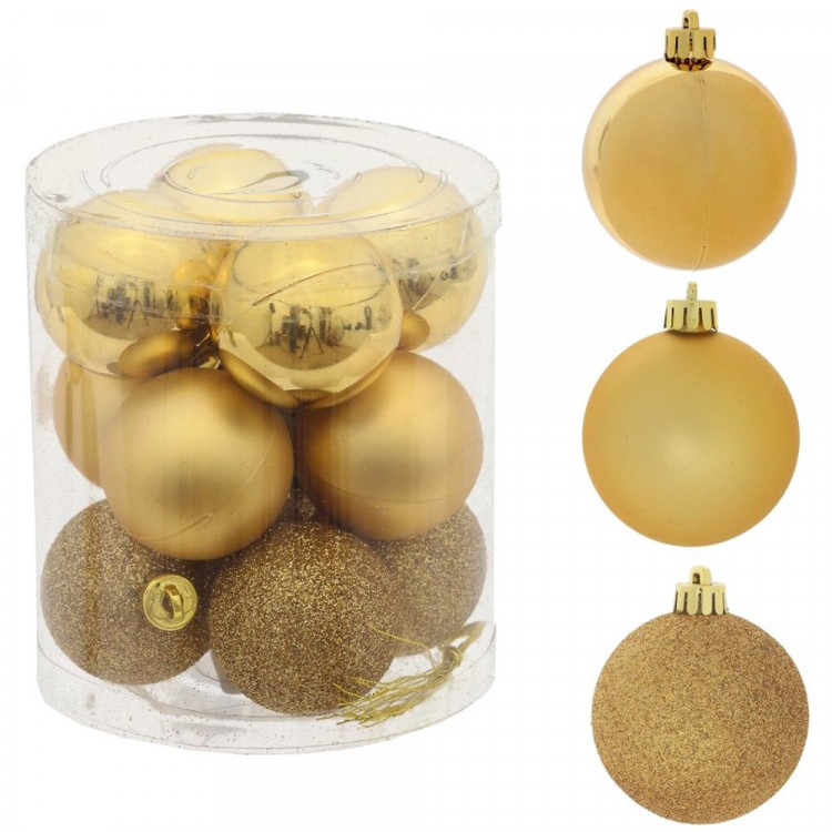 Набор шаров 04см 12шт/наб. "Рапсодия" цв.золото арт.753586