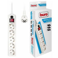 Сетевой фильтр BURO 500SH-10-W, 10м, белый (5 розеток)