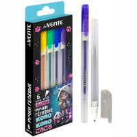 Набор ручек гелевых 6 цветов (deVENTE) Korokoro d=1 мм с блестками арт.5051533