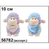 Игрушка мягкая символ года овечка девочка/мальчик 10см  арт.56782