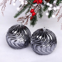 Набор шаров 10см 02шт/наб. "Рельеф" графит арт.201-1762