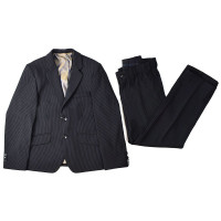 Костюм для мальчика (Bremer) Паркер пиджак классический/брюки зауженные размер 28/122 цвет черный/полоса