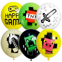 Шар воздушный 25шт/наб. 30см "Пиксели" арт.6073886