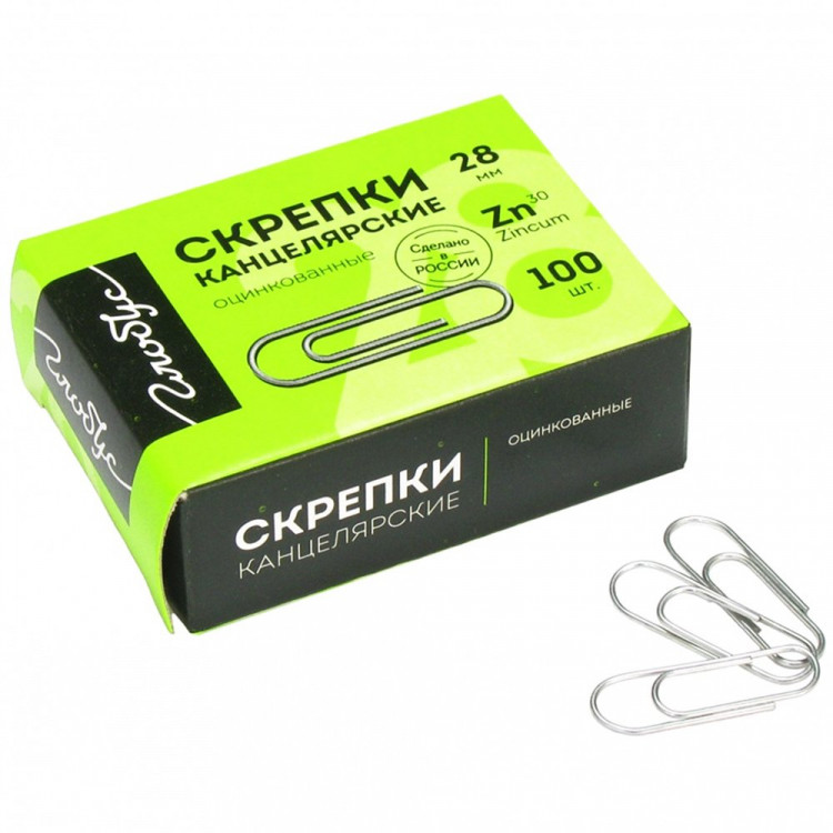 Скрепки оцинк. 28мм овальные 100шт/уп. Globus арт. С28-100Ц