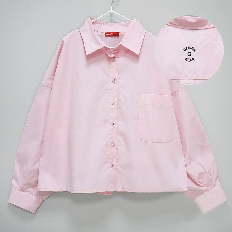 Блузка для девочки (Gemello) длинный рукав цвет розовый арт.71288 размерный ряд 30/122-42/158