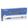 Ручка шариковая  прозрачный корпус  резиновый упор (MC Gold) синяя 0,7мм арт.ВМС07-02 (Ст.12/144/1728)