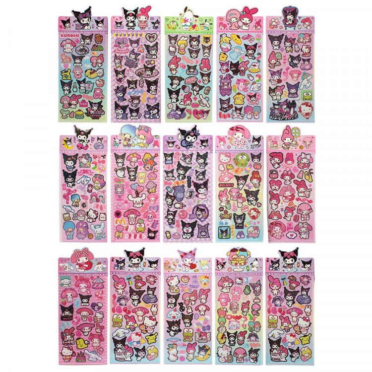 Наклейки А5 (Centrum) лазерные голография Sanrio Kuromi и друзья ассорти арт.75813