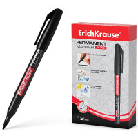 Маркер перманент ErichKrause P-70 круглый 1мм черный арт.37073 (Ст.12)