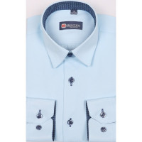 Сорочка детская приталенная длинный рукав размерный ряд 29/116-122-36/158-164  цвет голубой Brostem арт.ZHX004d**