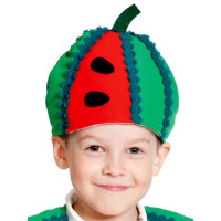 Маска-шапочка карнавальная ткань (САД_ОГОРОД) "Арбуз" цв.зеленый/красный арт.52-54 арт.4109