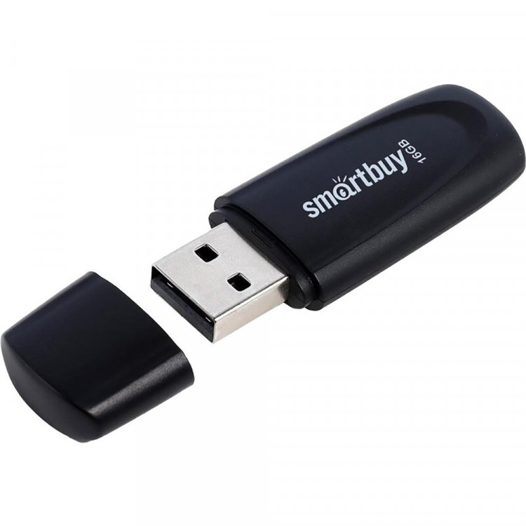 Флеш диск 16GB USB 2.0 SmartBuy Scout Black (SB016GB2SCK) черный