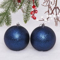 Набор шаров 10см 02шт/наб. "Глиттер" цв.сапфир арт.201-1433