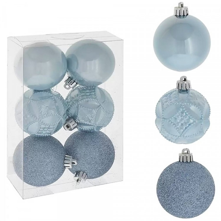 Набор шаров 06см 06шт/наб. "Голубая сказка" цв.голубой арт.772909