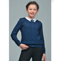 Джемпер-обманка для девочки (Дести) арт.158ч размер 30/128 цвет черный