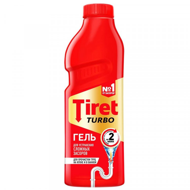 Чистящее средство  для труб ТИРЕТ Turbo 1000мл гель