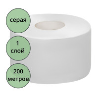 Бумага туалетная Т2 1-слойная втулка 200м рулон светло-серая Терес Эконом