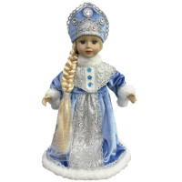 Игрушка декор. "Снегурочка" 32см в голубой шубке арт.95182