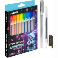 Набор ручек гелевых 12 цветов (deVENTE) Korokoro d=1 мм с блестками арт.5051534