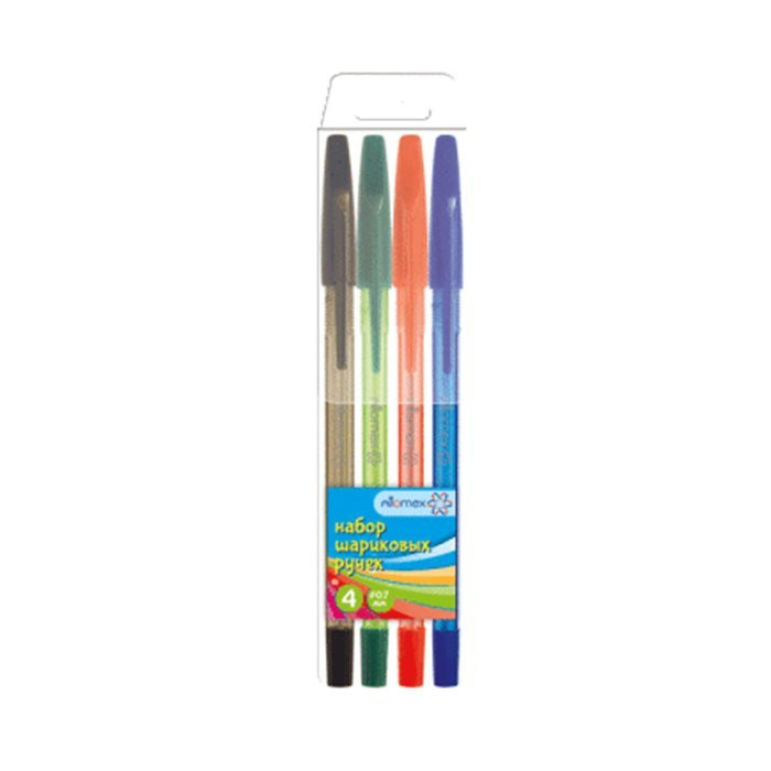 Набор ручек шариковых 4 цвета (Attomex) в пластиковом блистере арт.5073722