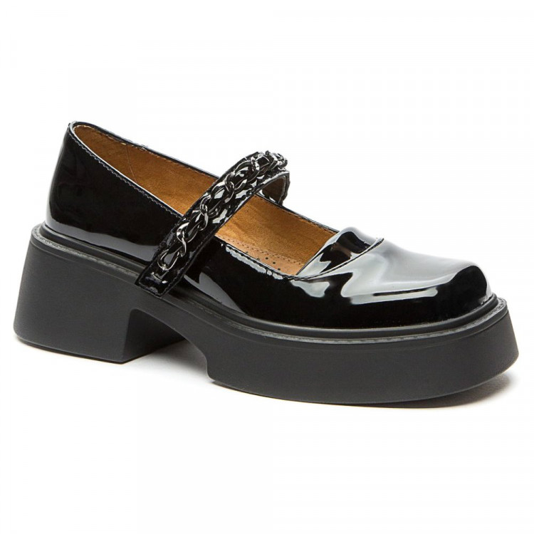 Туфли для девочки (KEDDO) черные верх-искусственная кожа лак подкладка-натуральная кожа артикул 538565/08-01