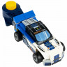 Конструктор пластиковый прот Гонки Машина 57 деталей (Bondibon) бело-синяя блок запуска арт.ВВ6140