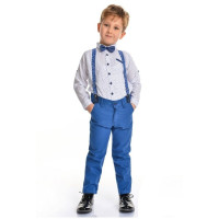 Костюм для мальчика (TERRY) артикул 6260 размерный ряд 28/110-32/128 (подтяжки+бабочка) цвет индиго