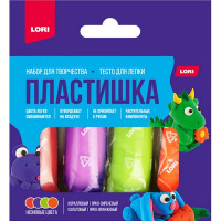 Тесто для лепки Пластишка 4 цветов по 30 грамм коробка (LORI) неоновое арт.Тдл-047