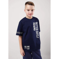 Футболка для мальчика артикул CLE 857060/17кд_п рзамерный ряд 34/134-42/158 цвет темно-синий