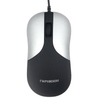 Мышь проводная Гарнизон GM-215, чип- Х,черный/серый