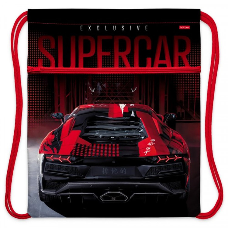 Сумка для сменной обуви 1 отделение (Hatber) Supercar 340х470мм арт. NMn_23044