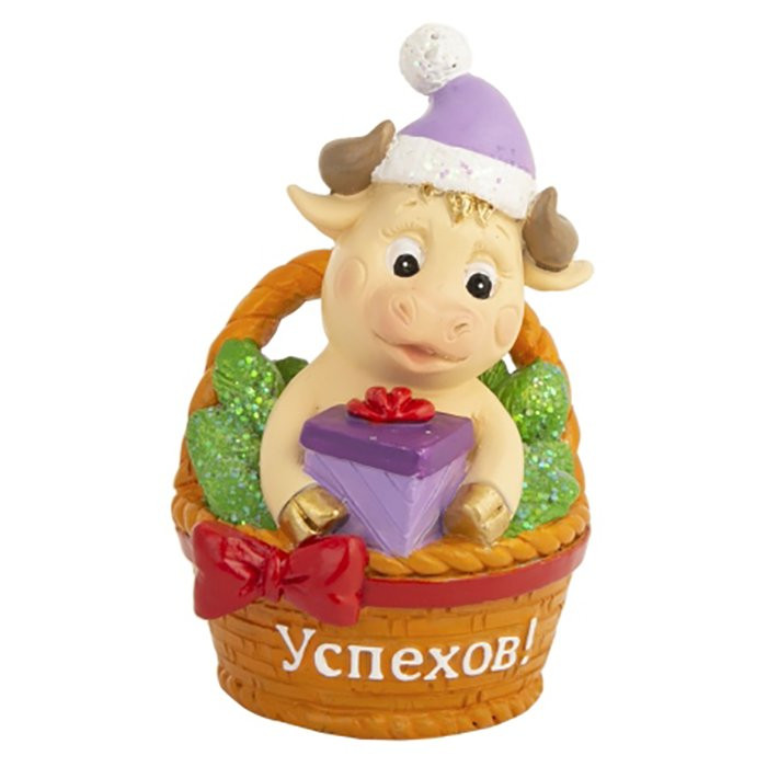 Статуэтка СГ "Бычок в корзинке" 8,5см арт.81601