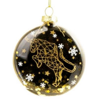 Украшение на ёлку стекло (форма Медальон) 08,5см "Созвездие Тельца" арт.81794