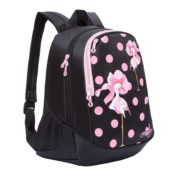 Рюкзак для девочек (Grizzly) арт.RD-843-1 черный 29х40х20 см
