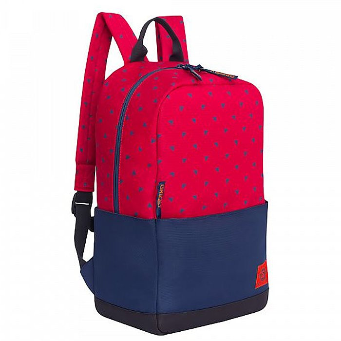 Рюкзак для девочки (Grizzly) арт RQ-921-5 красный-синий 27х43х15 см