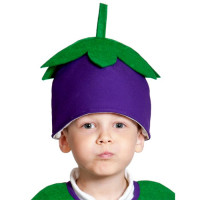 Маска-шапочка карнавальная ткань (САД_ОГОРОД) "Баклажан" цв.фиолетовый/зеленый р.52-54 арт.4110