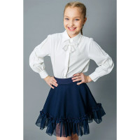 Блузка для девочки (Делорас) длинный рукав цвет белый арт.C64117