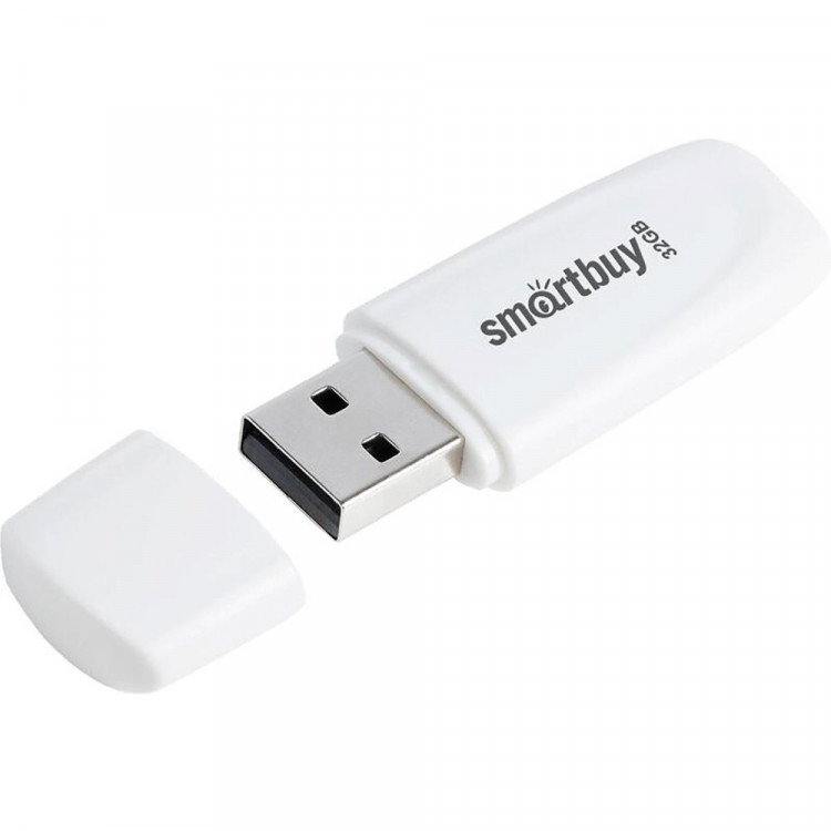 Флеш диск 32GB USB 2.0 SmartBuy Scout White (SB032GB2SCW) белый