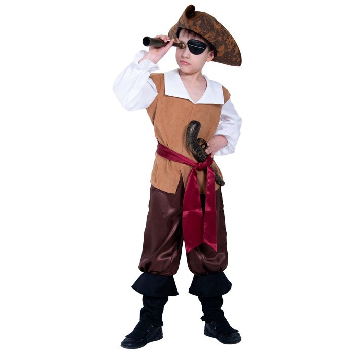 Костюм для мальчика Пират Капитан Флинт (камзол,штаны,аксессуары) р.30/116-36/146 ткань арт.5061