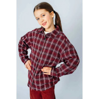Рубашка для девочки артикул W22688 (DELORAS) размер цвет бордовый