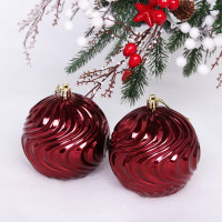 Набор шаров 10см 02шт/наб. "Рельеф" цв.т.рубин арт.201-1767