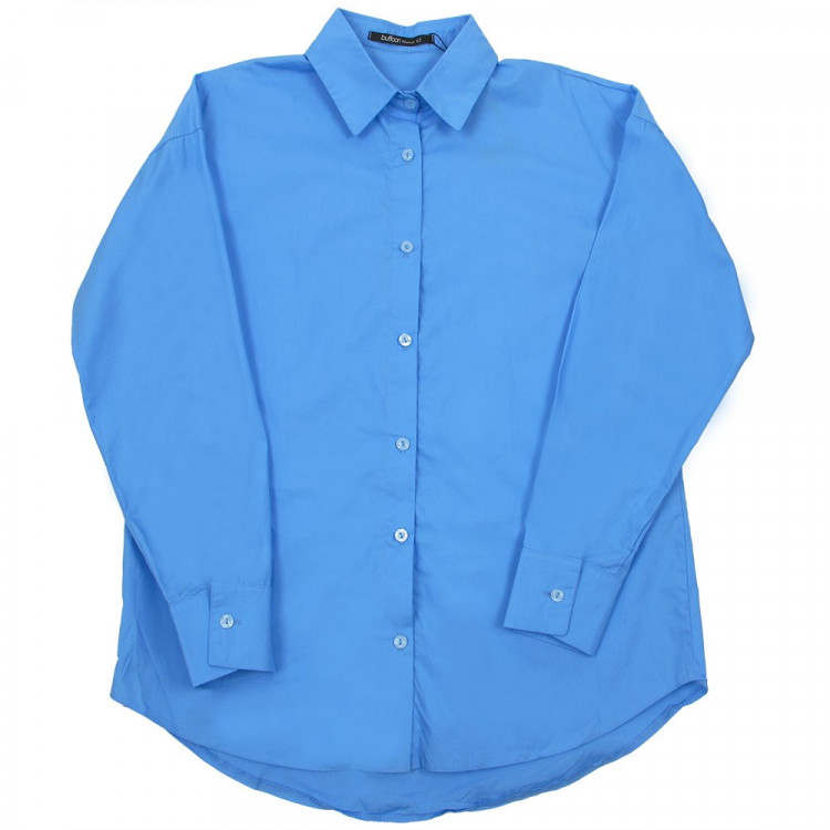 Блузка для девочки (MULTIBRAND) длинный рукав цвет голубой арт.450373 размерный ряд 42/158-48/176