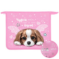 Папка школьная для тетрадей А5 на молнии (Оникс) Чудесная собачка арт.ПТ-73-12 дизайн с двух сторон