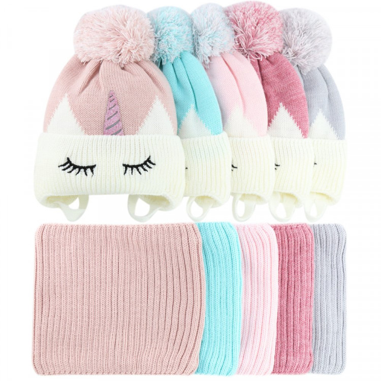 Комплект зимняя для девочки (Полярик) арт.D-02-16 размер 50-54 (шапка+снуд) цвет в ассортименте