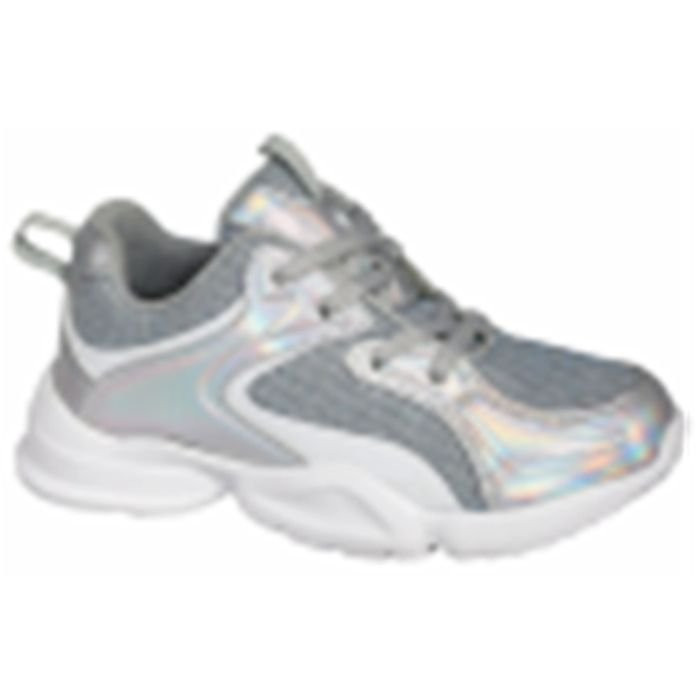 яяяКроссовки для девочки (INDIGO KIDS) серебрянные верх-текстиль+искусственная кожа подкладка-текстиль артикул 90-278B/10