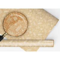 Бумага упаковочная крафт 974*674см "Рождественские подарки" арт.152502544