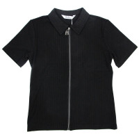 Блузка трикотажная для девочки (Делорас) короткий рукав цвет черный арт.C63571S размерный ряд 34/134-44/164