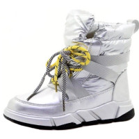 Полусапоги для девочки (М+Д) серебристые верх-комбинированные материалы подкладка - шерсть артикул RC71_A18538-16