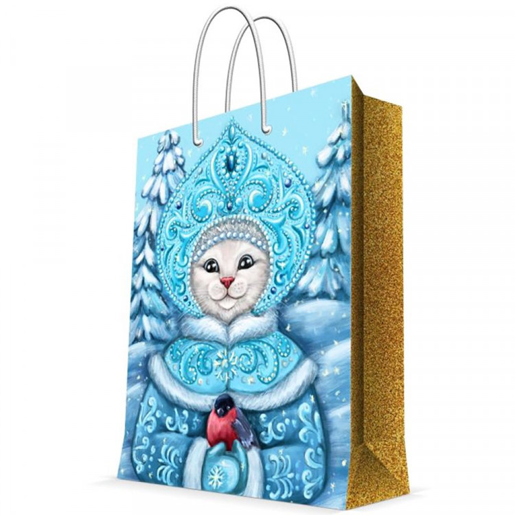 Пакет подарочн. 17,8*22,9см бумаж. "Снегурочка кошка" арт.89728