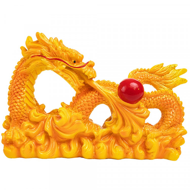 Статуэтка декоративная "Китайский огненный дракон" 23,5*6,5*15,3см оранжевый арт.398-778
