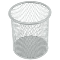 Подставка для пишущих принадлежностей "deVENTE" 9x9x9,8 см, круглый, сетчатая металлическая, серая арт.4104016 (Ст.12)